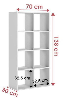 HOMÉROSZ 8 Könyvespolc (fehér)