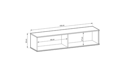 Simeto tv -és médiaállvány 135 cm bézs dekoratív horonnyal