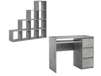 HEINI íróasztal + PÜTHAGORASZ polc (beton szürke)