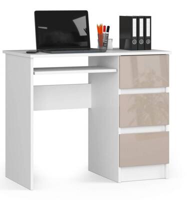  A Heini 2 íróasztal Fehér/Kappuccino Fényes