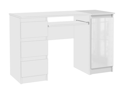 Íróasztal fiókokkal és szekrénnyel Jaris (magasfényű fehér)