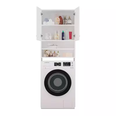 POL Fürdőszoba szekrények mosógép fölé (matt fehér)
